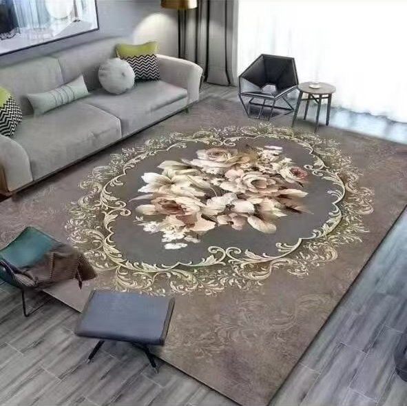 Floral rug in a living room