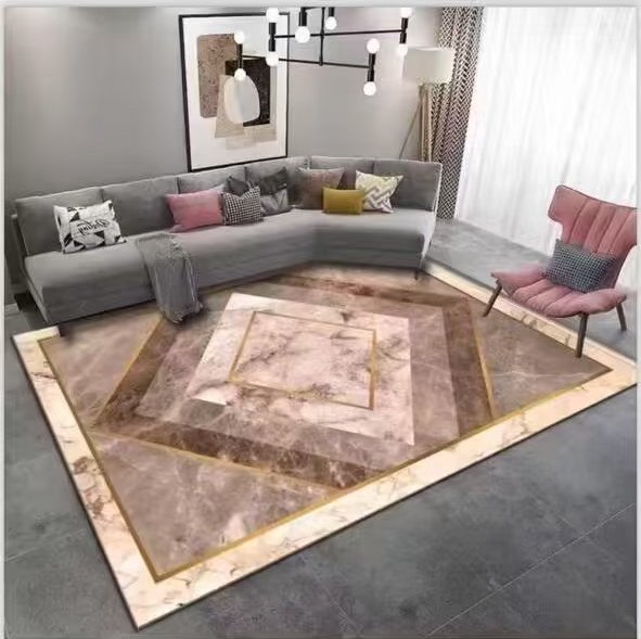 Soft brown rug in a living room